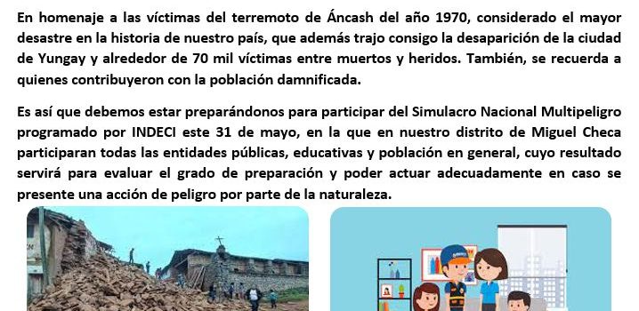 31 de MAYO – Dia Nacional de la Prevención de Desastres en el Perú